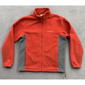 Columbia Sportswear Jacket Fleece Full Zip Casual XM6138 Red Gray Men’s Large